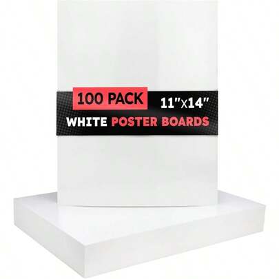 Hygloss - Tablero mediano para póster de 11 x 14 pulgadas paquete a granel de 100 tableros para póster Papel de póster blanco grueso para proyectos presentaciones exhibiciones letreros