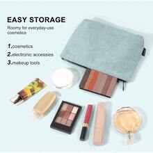 CYPNMAANGE Cosmetiquera para Maquillaje Bolsa de Cosméticos de Pana Estética para Mujer Bolsa para Maquillaje Pequeña Bolsa de Maquillaje para Viajar Neceser Mujer Portátil VERDEFashion - Verde - Ver 5
