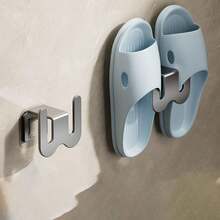 1pc Bathroom Shoe Rack, Wall Mounted Organizer Shelf For Toilet, No Drilling Required - Multicolor - View 3
