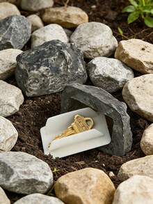 1Pc Realistic Key Hideout Hidden In Outdoor Courtyard, Simulated Small Stone Decoration In Front Of The Key Box, Suitable, And For People Who Easily Forget To Bring Their Keys When Going Out