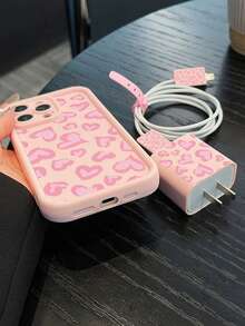 5件套粉色手机壳套装，兼容 17、17 Air、17 Pro、17 Pro Max，包含充电头、数据线和挂绳，也适用于 13、14 Pro Max、15 Pro Max、11、14 Plus、15 Plus、XSM、16、16 Pro Max。 - 粉色 - 查看 5