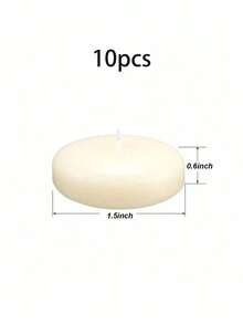 10pcs Floating Ivory White Smokeless Paraffin Wax Candles For Wedding Centerpieces On Dining Table, Swimming Pool And Special Occasions,Room Decor,Gifts Birthday Graduation - Ivory White - View 12