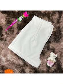 Shorts, Fabric, Zipper, Pocket, Vermuda, Daily, ALL - trắng - Xem 4