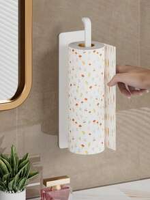 1pc Kitchen Paper Towel Holder, Wall Mounted Or Self-Adhesive Cabinet Underside Installation, Cling Film Dispenser And Storage Rack, Space-Saving Storage Solution, Stylish Paper Towel Rack, Durable Bracket, Suitable For RV Kitchen And Bathroom - Multicolor - View 10
