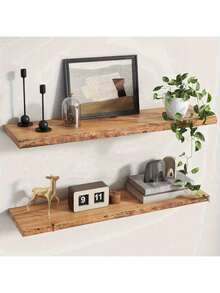 1 chiếc kệ treo tường, kệ nổi nguyên khối dùng cho phòng tắm, phòng khách, nhà bếp, kệ đựng đồ. - màu gỗ - Xem 3