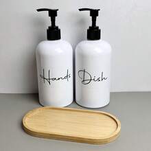 2pcs Refillable Pump Dispenser Bottles, 500ml Bathroom Hand Soap And Dish Washing Liquid Containers - Multicolor - View 11