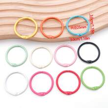 20 piezas de llaveros con forma redonda de colores caramelo, con clip metálico de 30 mm, gancho de resorte para hacer manualidades, llaveros, joyería y decoración - redondo - Ver 6