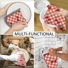 Bộ 2/4 khăn lau bát đĩa in họa tiết quả anh đào, khăn lau siêu thấm hút làm từ sợi microfiber hiện đại, khăn lau bếp, khăn rửa chén, khăn lau nhà, khăn tay, khăn trà, cực mềm và thấm hút cao, trang trí nhà bếp, quà tặng cho hàng xóm, quà tặng cho mẹ, quà sinh nhật, quà tân gia cho bạn bè, đồ dùng nhà bếp thiết yếu, nhu yếu phẩm hàng ngày. - Nhiều màu - Xem 7
