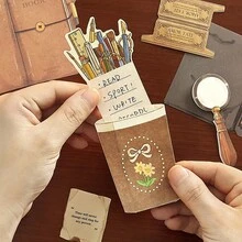 15pcs/Pack (10pcs Vintage English Note Paper + 5pcs Stickers) Scrapbooking Supplies, Non-Repeating Writing Paper DIY Materials, Minimalist Plant & Leaf Patterns, Stationery, Craft Paper, Diary, Journal Decoration - Multicolor - View 4