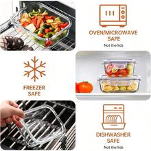 Juego de Recipientes de Vidrio Herméticos para Almacenamiento de Alimentos con Tapas de Cierre Fácil y a Prueba de Fugas Sin BPA Refrigerador Congelador JUEGO 8 RECIPIENTES (16 PZ ) (8) - JUEGO8RECIPIENTES16PZ - Ver 3