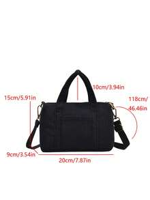 1pc Young Girl Corduroy Small Zipper Closure Casual Crossbody Handbag, Suitable For Daily Use - Corduroy Bag - View 3