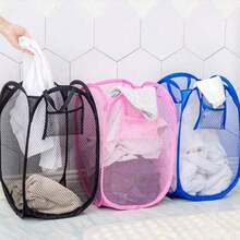 1个弹出式网状洗衣篮 - 可折叠便携式衣物收纳篮，可存放脏衣服、袜子、内衣、玩具等 - 经典布艺家居收纳篮 - 彩色 - 查看 2