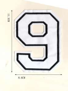 1pc Large White Embroidered 0-9 Number Clothing Patch, Number Badge Applique For DIY Clothing, Jackets, Coats, Ironing Patch - Apricot - View 25