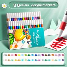 80/60/48/36/24/12 Colors Acrylic Marker Pens, DIY Art Graffiti Pens, Colored Watercolor Marker Pen Set, Opaque Waterproof Large Capacity Colored Pencils, Perfect Gift For Halloween, Christmas, Back To School - Multicolor - View 8