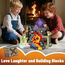 90/180/300片磁性积木矿山世界磁性洞穴世界建筑积木立方体玩具套装 STEM教育感官玩具 3岁以上男孩女孩儿童最佳礼物 - 彩色 - 查看 4