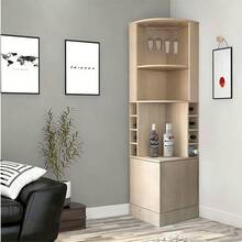 Mueble Bar Esquinero Con Almacén Para Botellas Y Copas 180cm - Multicolor - Ver 6