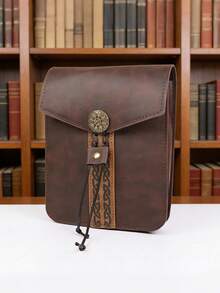 1pc Viking Style Medieval Waist Bag With Textured Design - Renaissance Coin Purse And Dice Pouch, Suitable For LARP, Festival Costumes And Props, Gothic Wallet - A - View 6