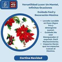 ALFER HOME Juego De Cortinas Navidad (2 Paneles) Medida Total Ancho 2.00 x Alto 1.35 m, con 5 Aros Cada Panel (, 2.00 x 1.35 m)(200An x 135Al cm (1 Paneles) Rojo) - Multicolor - Ver 7