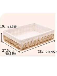 Multi-Functional Desktop Storage Box, Organizer Basket For Miscellaneous Items, Cosmetics, Snacks, Drawers, Coffee Table, Toys, Woven Rattan Storage Basket - Multicolor - View 2
