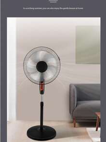 2 ventiladores domésticos de 16 pulgadas, oscilantes, adecuados para el dormitorio, de pie, con control remoto, silenciosos y de alta potencia - 2 negros - Ver 9