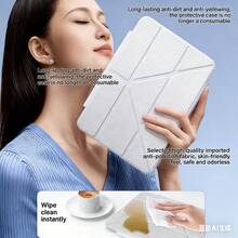1 chiếc ốp bảo vệ máy tính bảng màu trắng cổ điển, dạng phẳng, phù hợp với iPad 11/2025/10.9/Air 4/5/6/7/2025/10.2/Pro 11/10/9.7/10.5, có chức năng bật/tắt màn hình. - Nhiều màu - Xem 7