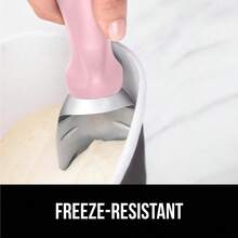 GORILLA GRIP Large Comfortable Handle Heavy Duty Ice Cream Scoop Professional Grade Scooper Get Perfect Shape Scoops Great for Spooning Frozen Hard Gelato and Sorbet Cookie Dough Melon Pink - Rosa - Ver 5