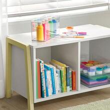 iDesign - Papelera apilable con asas para cocina nevera o congelador transparente fabricado en Estados Unidos - Negrosatinado - Ver 6