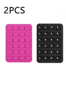 Double-Sided Silicone Phone Grip Handle, Suction Cup Phone Case Stand, Hands-Free Sticky Phone Holder, Suitable For Selfie And Video, Phone Finger Grip Stand, Wall Mounted, Car Mount, Applicable For Home, Office, Bathroom, Kitchen, Easy To Clean, No Trace, Soft Touch, Reusable Phone Accessory