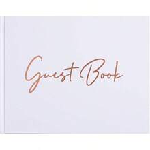 Elegant Wedding Guest Book U2013 White Sign In Book With Pages, Blank Lined Guestbook Weddings, Shower, Birthday Party - ban đầu - Xem 2