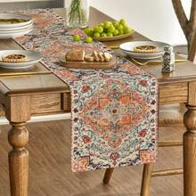 Artoid Mode Camino de Mesa Boho Estilo Bohemia Naranja Decoración Mágica de Otoño para Cocina y Comedor de Estilo Rústico y Granja para Decoración de Fiesta en Casa 13x72 Pulgadas - BohoNaranja - Ver 3