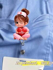 Flat 2d Acrylic Nurse Badge Reel Holde,2d Acrylic Flat Nurse Id Badge Holder - Retractable Clip, Badge Holder For Nurses,Document Storage, Medical Tag Holder,Workplace Identification,For Workplace Id Cards, Nursing Students, Doctors, Nurse Accessories, Fun Design,Nurse Gifts,Teacher Gift,Birthday Gift
