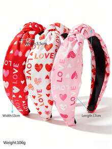 1 chiếc băng đô in hình chữ cái và trái tim dành cho ngày Valentine, phụ kiện tóc ngọt ngào đa năng cho ngày lễ tình nhân. - Nhiều màu - Xem 1