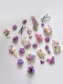 Beautizon Nailartlab 1pc Thorn Rose Nail Art Mold, Dark Gothic Style, New High Transparency Nail Mold - Multicolor - View 3