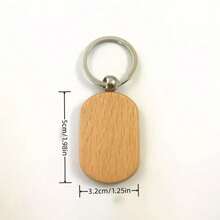 10pcs Wooden Key Chains, Creative Wooden Pendant Key Rings DIY Craft Supplies (1.96 Inches / 5cm) - 10pcs - View 11