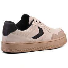 Tênis Feminino Casual Plataforma Confortável Estilo Urbano Moderno e Versátil EDN2100 - Bege - Visão 5