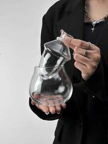 1pc Creative Glass Sake Decanter, High-Quality Japanese Style Sake Bottle Carafe, Home Use Warm Sake Bottle - Transparent - View 10