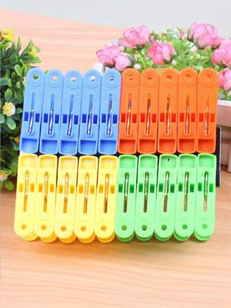1/48 Pcs Cloth Clips, Pegs, Clothespins, 73mm Colorful Plastic Clothespins & Sock Clips, Plastic Clothespins, Heavy Duty Clothespins With Springs, Heavy Duty Clothespins For Laundry, Clothespin Set For Air Drying, Towel Clips, Spring Clips, Beach Towel Clips. Suitable For Clothes, Towels & Socks (Random Colors)