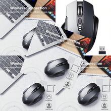 Uineer Ratón inalámbrico indicador visual de batería ratón ergonómico inalámbrico 2 4 G USB 4 niveles DPI ajustables ratón óptico para ordenador portátil color gris - Gris y blanco - Ver 1