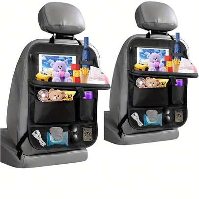This Car Backseat Organizer Is Equipped With A Foldable Tray Table, Dual-Layer Mesh Multi-Pocket Storage Bags, Adjustable Straps, And Cup Holders, Saving Space And Making It An Ideal Choice For Traveling With Adults. It Can Also Be Used As A Portable Tablet And Book Stand, Making It A Must-Have For Family Road Trips, Commuting, And Carpooling.