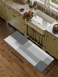 1 tấm thảm lót sàn nhà bếp bằng gel silica, họa tiết hình học hiện đại, dựa trên các khối màu xám khác nhau, kết hợp với các đường sọc trắng dọc, tạo hiệu ứng thị giác công nghiệp/tối giản đơn giản và gọn gàng thông qua sự kết hợp giữa các khối màu và đường nét. - Nhiều màu - Xem 8