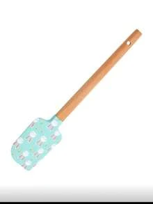 1pc Valentine's Day Themed Silicone Spatula Heat-Resistant With Wooden Handle For Baking, Butter & Jam Mixing - Multicolor - View 2