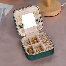 Personalized Velvet Jewelry Box With Heart & Name, Bridesmaid Gift, Gift For Her, Mom's Travel Jewelry Box, Birthday Gift, Valentine's Day Pattern, Romantic Gift - Item 9 - View 8