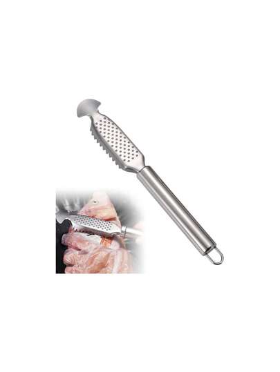 Escamador de Pescado, Raspador de Pescado de Acero Inoxidable con Diseño de Rallador de Jengibre, Herramienta de Limpieza de Pescado, Elimina Fácilmente Las Escamas de Pescado (1),36930893