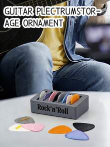 3D打印吉他拨片展示盒，适合吉他手和演奏家，可容纳10个拨片，时尚的吉他主题礼物，适合音乐爱好者和音乐家，可作为男孩女孩的生日礼物，也可作为万圣节、感恩节、圣诞节等节日的礼物。