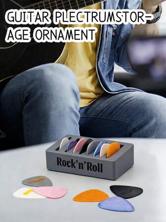 3D Printed Guitar Pick Display Box, Suitable For Guitar Players And Guitarists, Can Hold 10 Guitar Picks, Fashionable Guitar-Themed Gifts, Suitable For Music Lovers And Musicians, Birthday Gifts For Boys And Girls, Halloween, Thanksgiving, Christmas Gifts, Etc