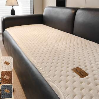 YJCRYSTDIA 1pc High Quality Quilted Thick Plush Sofa Cover, Handmade Corduroy Edged Plush Sofa Cushion Cover, Warm & Comfortable Plush Sofa Pad Cover, Pet Friendly, Machine Washable, All Season Non-Slip Sofa Pad, Fits 1/2/3/4 Seater Sofa, 3 Colors & 5 Sizes Available, Plush Sofa Cushion Cover, Bedroom/Living Room/Office Furniture Decorative Protective Cover, Soft Texture, Fashionable Sofa Slipcover, Thick Padding, Durable Fabric, Non-Slip Cover, Decorative Sofa Pad, Household