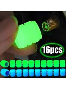 16pcs Glow-In-The-Dark Valve Stem Caps, Suitable As Small Gifts For Boyfriends, Family Members