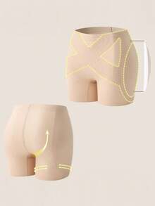 1 pieza Shapewear sin costuras para mujer, con moldeado natural, levantamiento de glúteos, aplanamiento del abdomen, pantalones moldeadores - Albaricoque - Ver 7