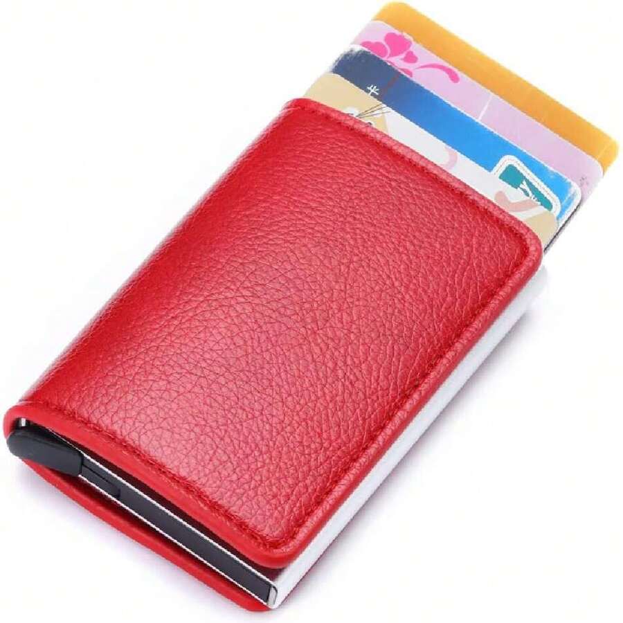 Carteras para Hombre,Tarjetas y Carteras,RFID Bloquean Dinero Clip Doble Pliegue Delgado Genuino Cuero,Tarjetero Bolsillo Moneda Cierre del Imán Billetera,Capacidad para 6Tarjetas de Crédito,36933361 - Multicolor - Ver 1