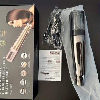 500mAh uppladdningsbar trådlös hårplattång och trimmer - automatisk laddning, bärbar hårplattningsborste, elektrisk hårklippare - inkluderar kam och hårspännen, hårstylingverktyg